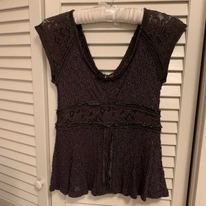 Free People XS Dark Purple Blouse